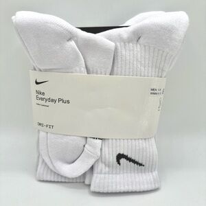 Nike Everyday Plus DriFit Cotton Cushion Socks M |Mens 6-8 | Womens 6-10| White